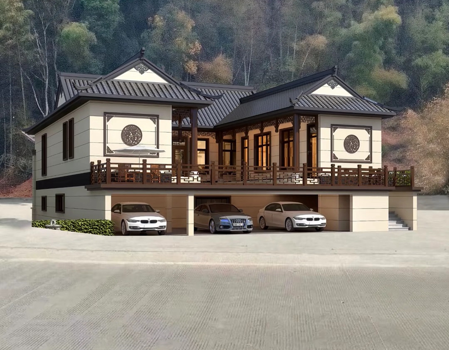 Chinese wind steel structure house HL-06