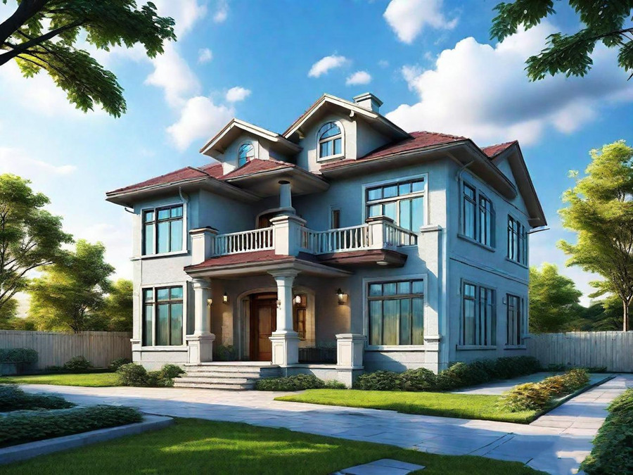 Rendering of a Three-Level Light Steel Villa