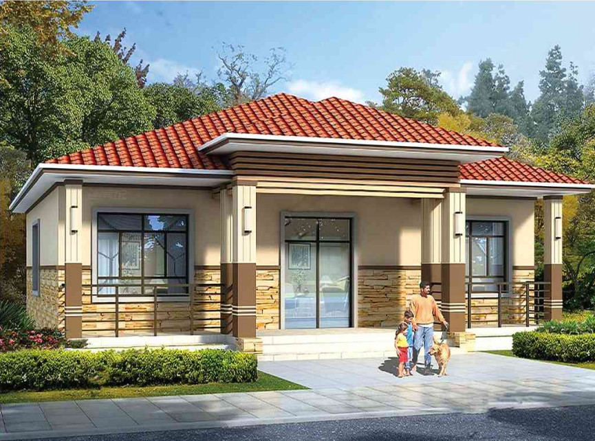 Single-story European-style light steel villa (JF-7001)