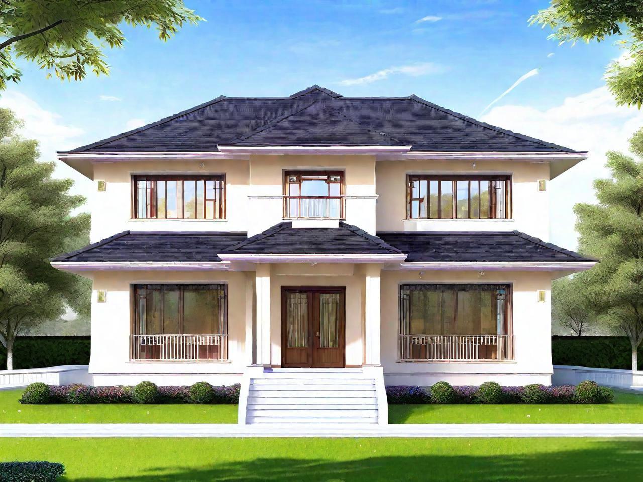 Two-Story Lingnan-Style Light Steel Villa Layout Appreciation