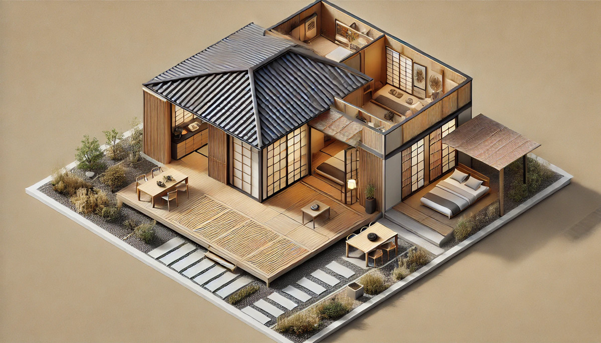 One-story Japanese-style Light Steel Villa Floor Plan (Figure 2)