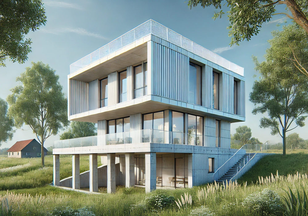 A renovated light steel villa