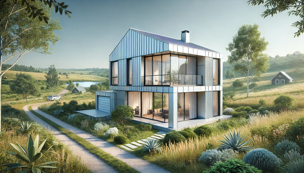 A Light Steel Villa Built in the Countryside