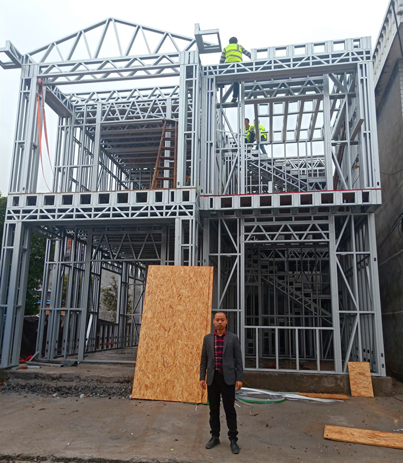 The structure of a steel villa