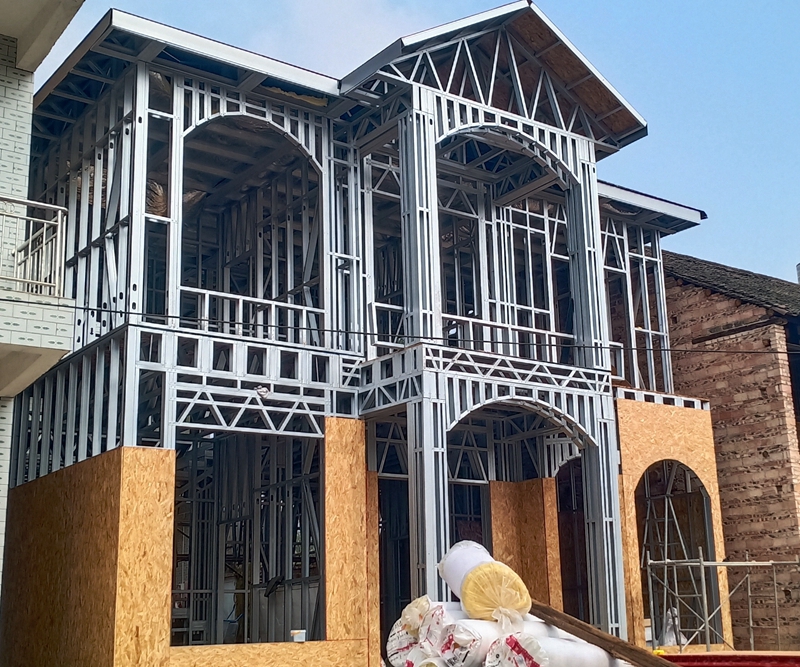 Steel structure villa filling walls