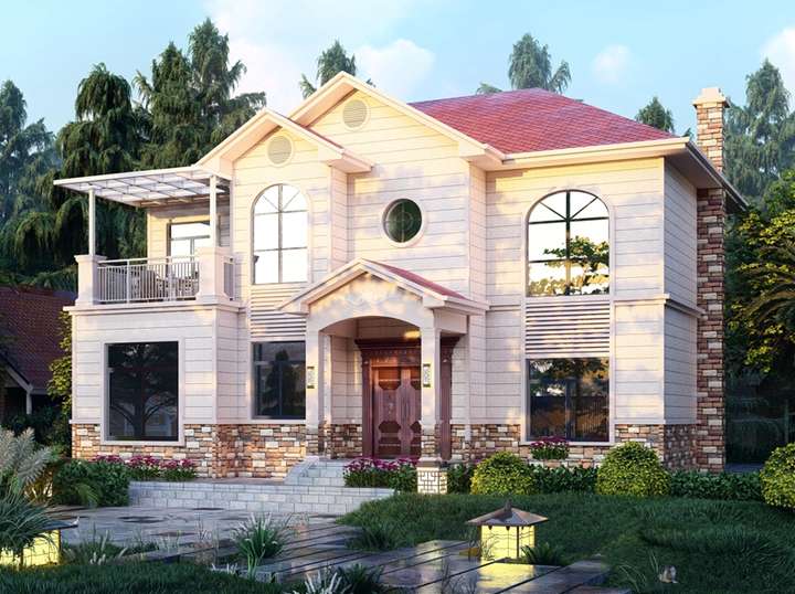 Design rendering of light steel villa layout
