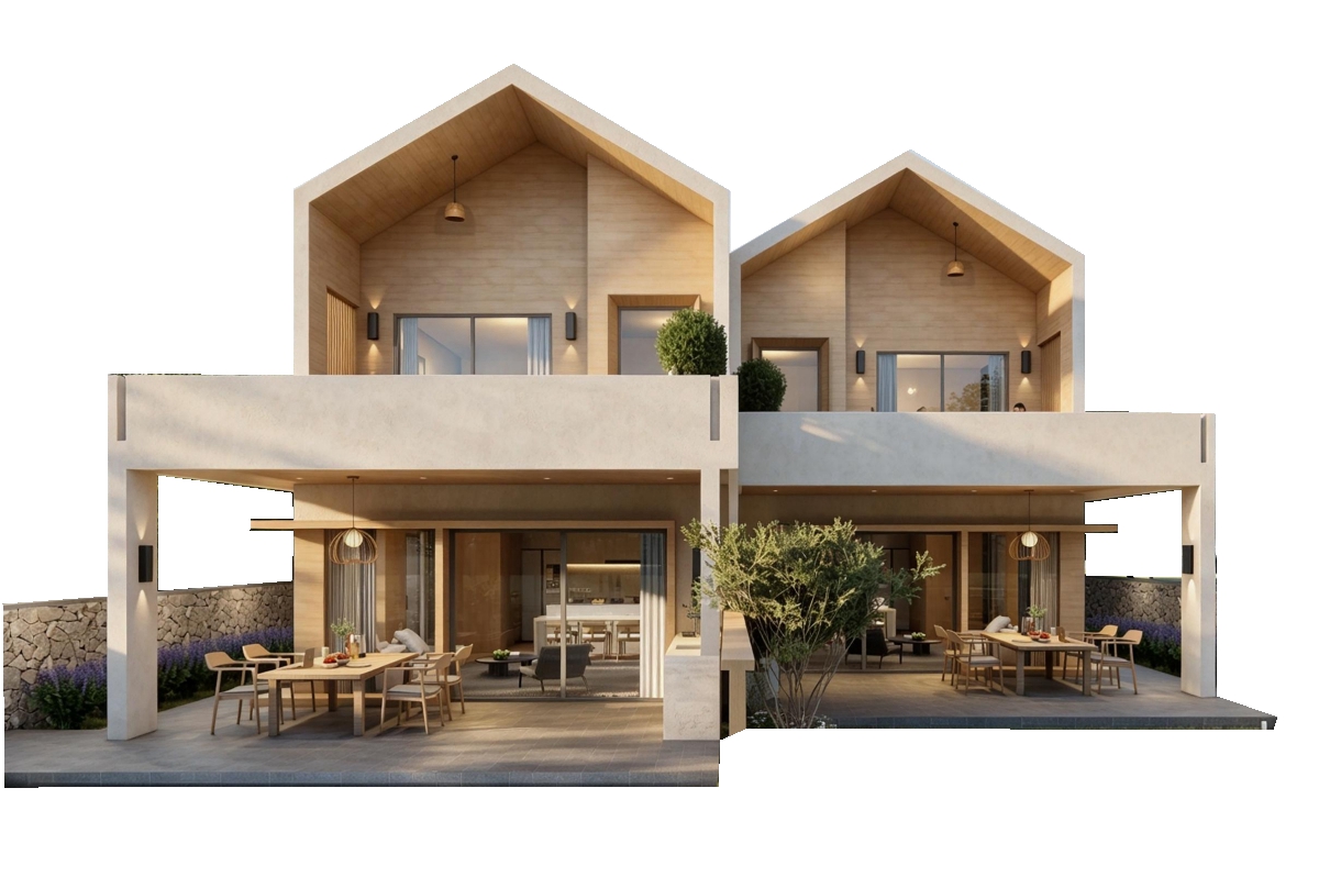 Two-story duplex villa in Australia