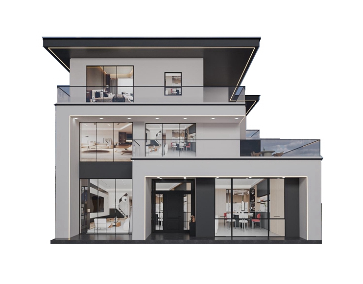 Hanliang 3-story modern style light steel villa